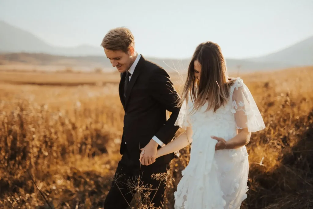 Taking anniversary photos in your wedding dress