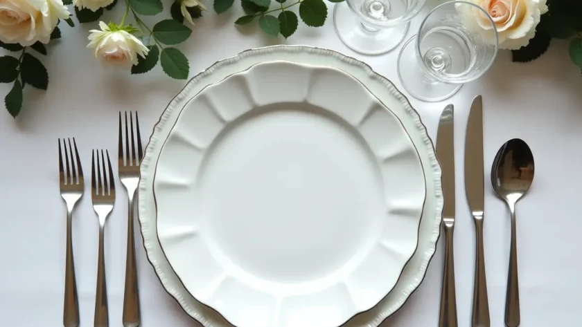 elegant wedding tableware enhancing the style of a reception table