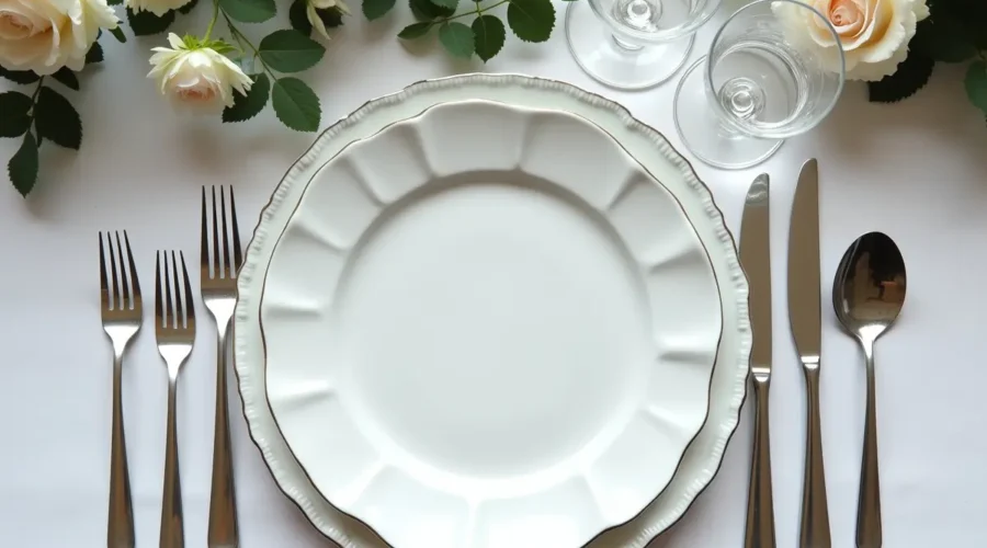 elegant wedding tableware enhancing the style of a reception table
