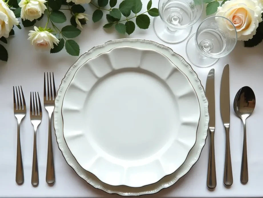 elegant wedding tableware enhancing the style of a reception table